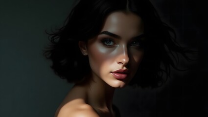 Fototapeta premium sensual fashion portrait of a model with dark background