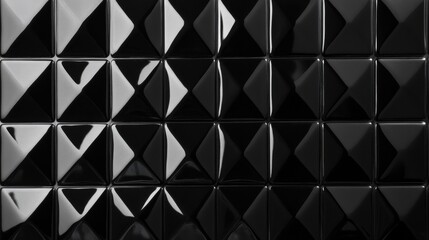 Obraz premium Black glossy pyramidal tile geometric pattern background