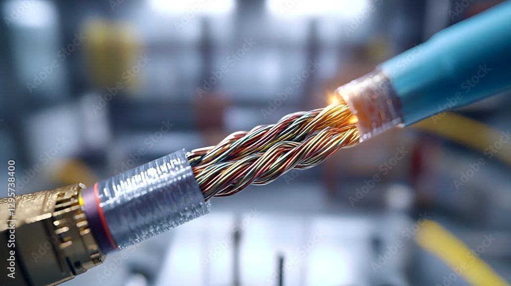 Aufkleber Close up View of Twisted Electrical Wires Being Soldered and Insulated with Heat Shrink Tubing Depicting the Process of Repairing or Connecting Electronic Components