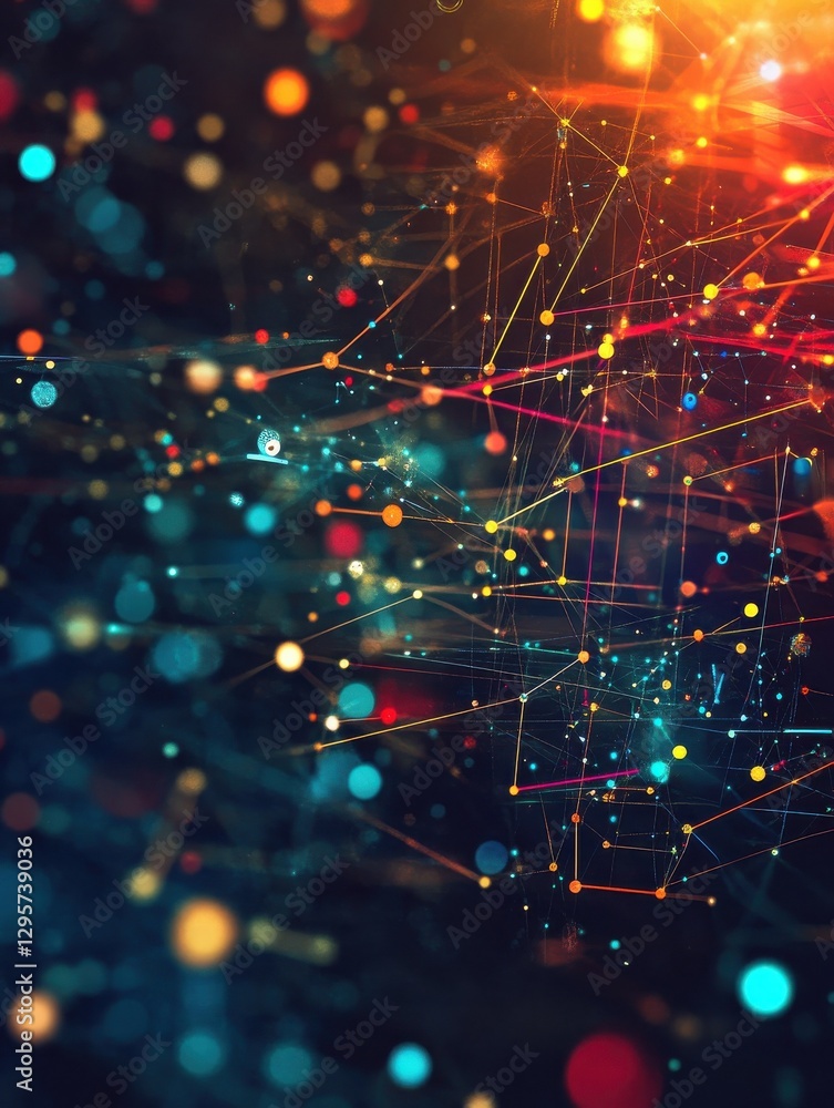 Poster abstract infographics visualization. big data code representation. futuristic network or business an
