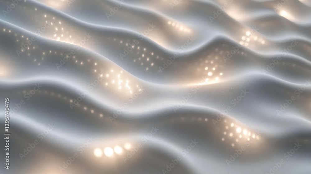 Poster soft gray minimalist backdrop with illuminated wavy texture