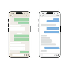Messenger app screen template. Mobile phone chat eps 10 vector illustration. Phone correspondence sample image. Message flat picture
