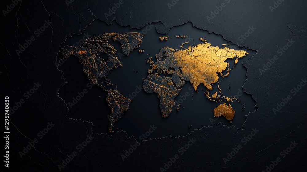 Poster a detailed and stylized rendering of the global world map