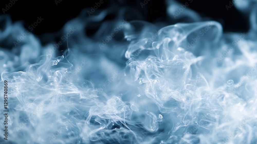 Aufkleber Abstract image of smoke swirling and dancing in the air against a dark background creating a mystical atmosphere : Generative AI