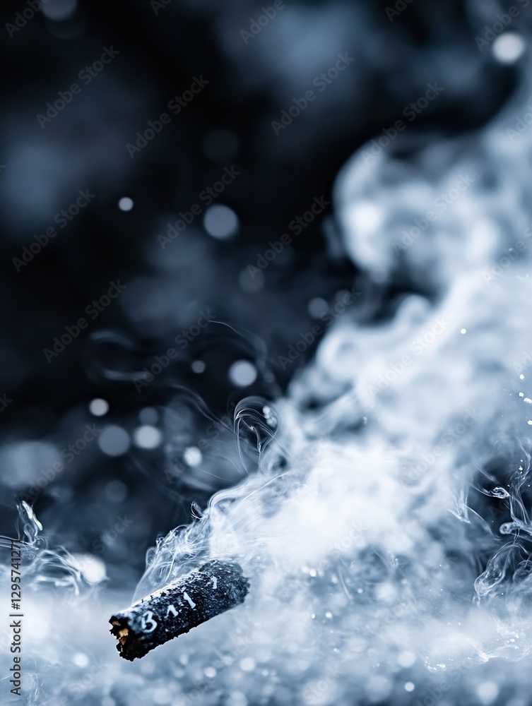 Poster mysterious smoke swirling in the air with a burnt match creating an intriguing visual effect : gener