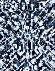 Abstract technology background. . Oil paint illustration.