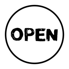 Runder Button zeigt: Open - Geöffnet