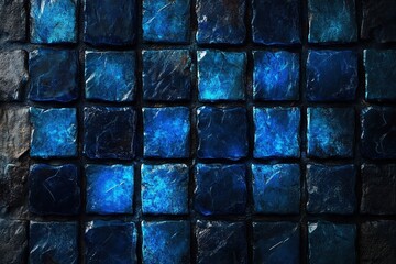 Black background with blue neon lights and dark...