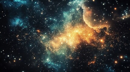 Fototapeta premium Stunning Cosmic Scene of Stars and Nebulae in Deep Space Background