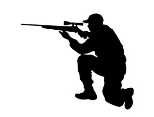 silhouette of a soldier with rifle