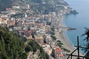 Naklejka premium Maiori - Panorama del borgo dal Sentiero dei Limoni