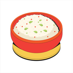 Risotto Italian Dish Cartoon Illustration