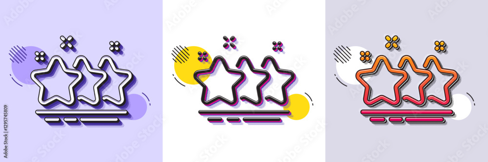 Poster stars line icon. halftone dotted pattern. gradient icon with grain shadow. best ranking sign. rating