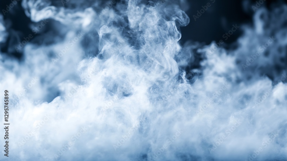 Aufkleber Mysterious Wisps of Smoke Over a Dark Background Portraying Movement and Depth : Generative AI