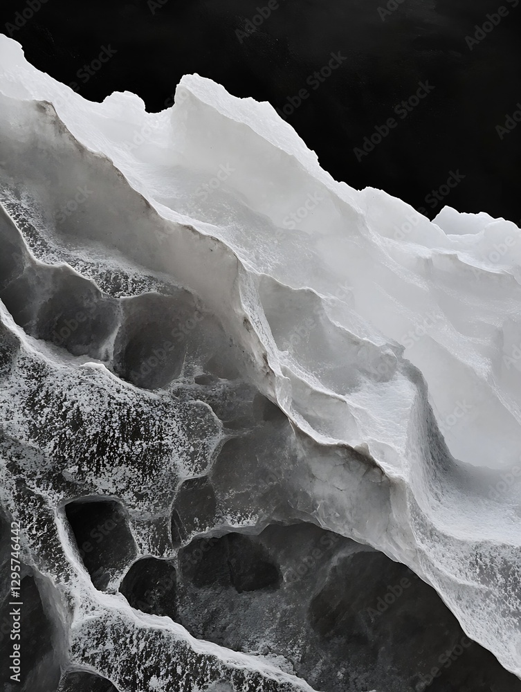 Poster close up of intricate ice formations showcasing natural textures and shades in stunning high definit