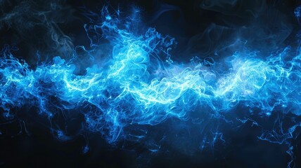 Fototapeta premium Abstract picture of electric sparkling and glowing with powerful strike emit natural energy. Lightning with light effect express speed of thunder bolt and burst of energetic electricity power. AIG53.