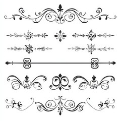 Elegant Black and White Ornate Vector Dividers and Design Elements for Invitations, Cards, and Decoration