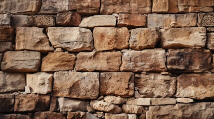Obraz premium Naturalistic Light Brown Stone Wall Texture Background
