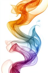 A group of colorful smoke on a white background