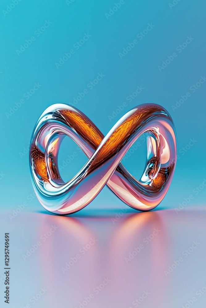 Aufkleber shiny infinite loop sculpture on colorful background
