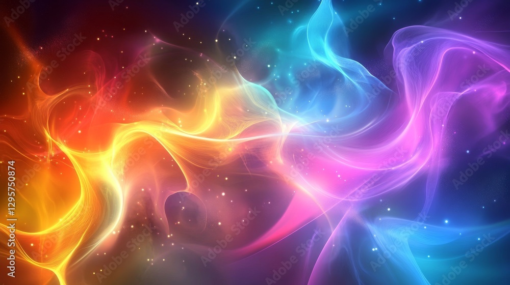 Aufkleber a vibrant, futuristic light effect flows seamlessly against a sci-fi backdrop, creating an ethereal 