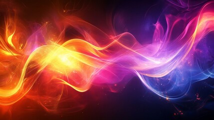 Obraz premium A vibrant, futuristic light effect flows seamlessly against a sci-fi backdrop, creating an ethereal and abstract space