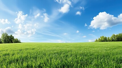 Obraz premium Illuminating tranquility meadow serenity expansive green space nature scene open landscape peaceful vista