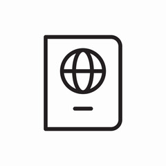 Passport travel document icon vector sign