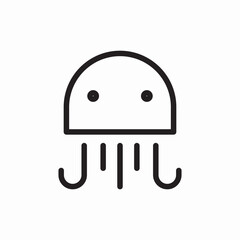 Jellyfish ocean creature icon vector sign
