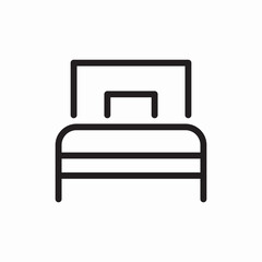 Bed hotel room icon vector sign