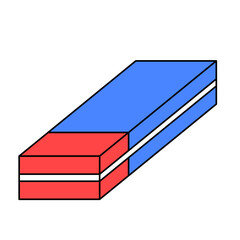 Illustration Two Color Eraser with Outline