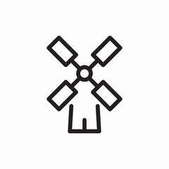 Windmill farm energy icon vector sign