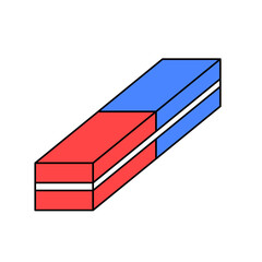 Illustration Two Color Eraser with Outline