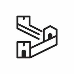 china wall icon vector sign