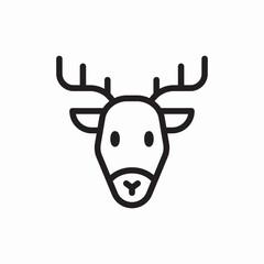 Deer moose wildlife icon vector sign