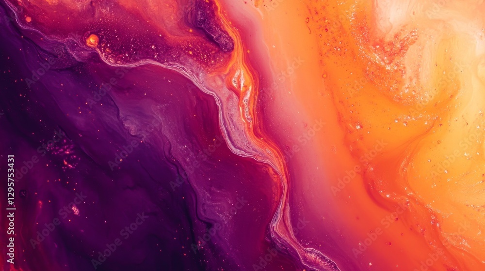 Poster vivid orange and maroon colors blend together in this abstract background. the fluid design creates 