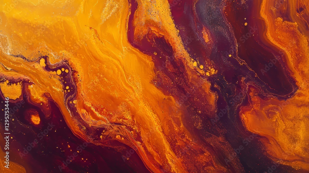 Poster vivid orange and maroon colors blend together in this abstract background. the fluid design creates 