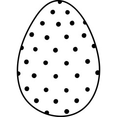 Lovely scribble painted egg with polka dot pattern for Easter egg hunt. Trendy hand drawn doodle for celebrating religious holiday. Easter spring element isolated on white for design, card, banner.
