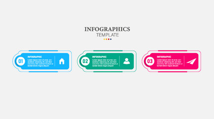  3 tabs Infographic design template icons