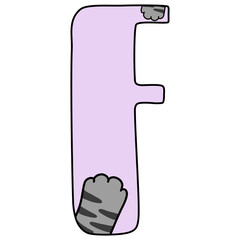 Uppercase F with cat paw 