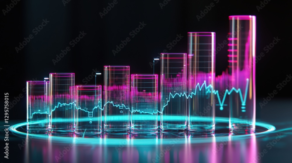 Poster a striking data visualization featuring colorful bar graphs and line charts. ideal for showcasing st