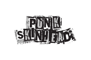This is a vector art design punk skinhead