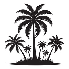 Vector illustration of a palm tree on a transparent background
