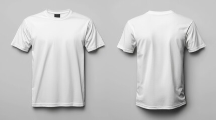 Naklejka premium Pristine White Shirt Displayed from Front and Back Perspective