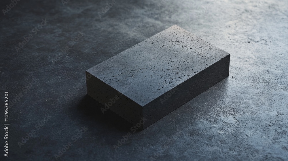 Poster sleek raw concrete block with contrasting texture and light play