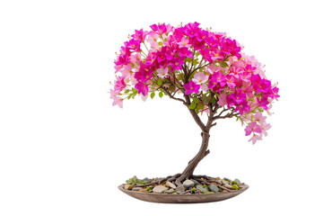 Blooming Bougainvillea Tree with Balanced Floral Structure on transparent background
