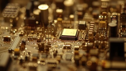 Intricate Microchip Design on Tiny Circuit Board Surface