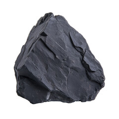 Obraz premium Close up of a large black slate rock with sharp angles and natural texture