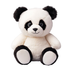 panda plush toy on white background