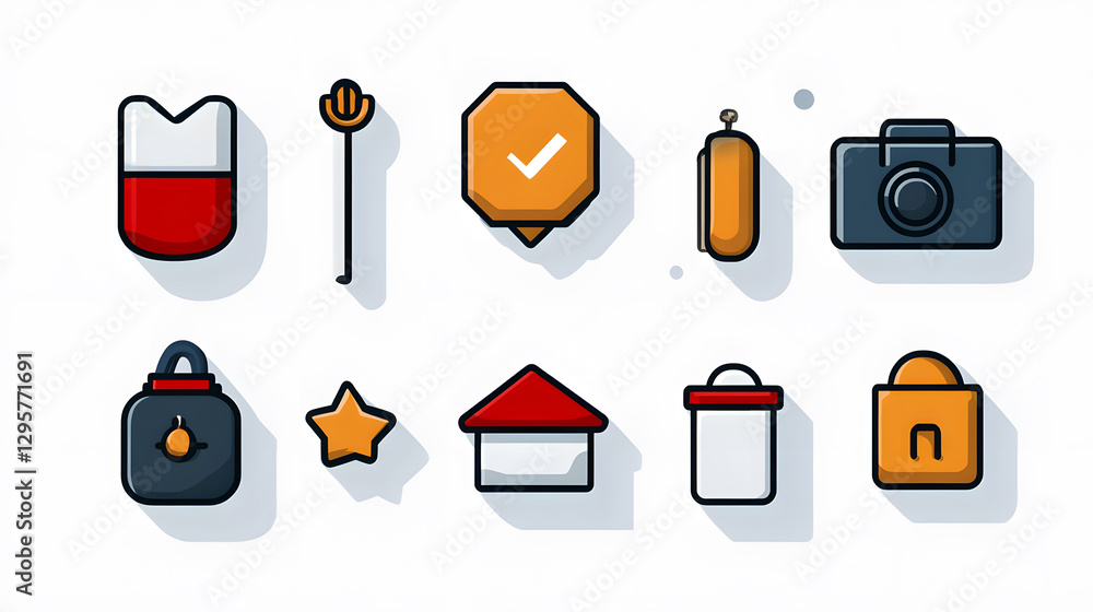 Poster Dynamic icon user interface elements showcase digital environment graphic design perspective
